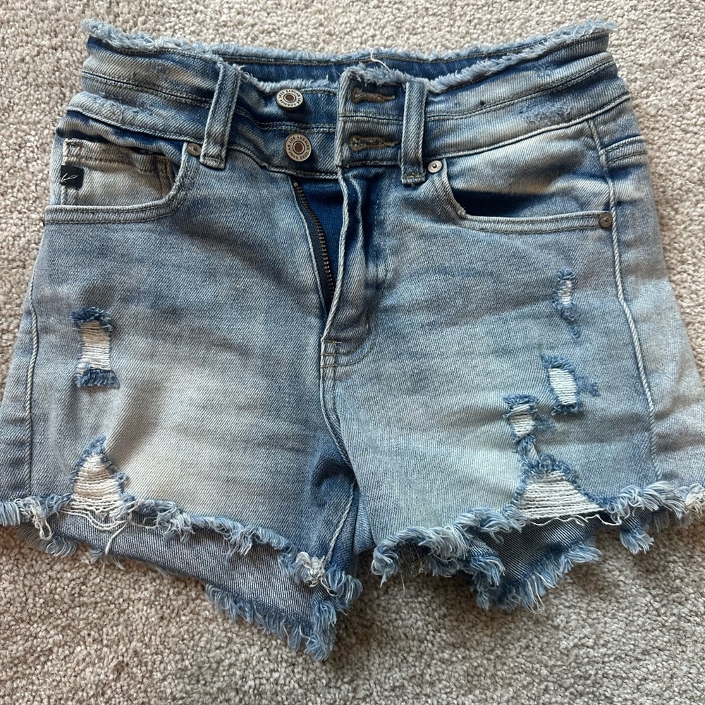 KanCan Light Blue Distressed Jean Shorts